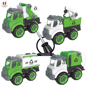 New Style Diy  Disassembly And Assembly Of Sanitation Building Engineering Vehicle Toy Car For Kids