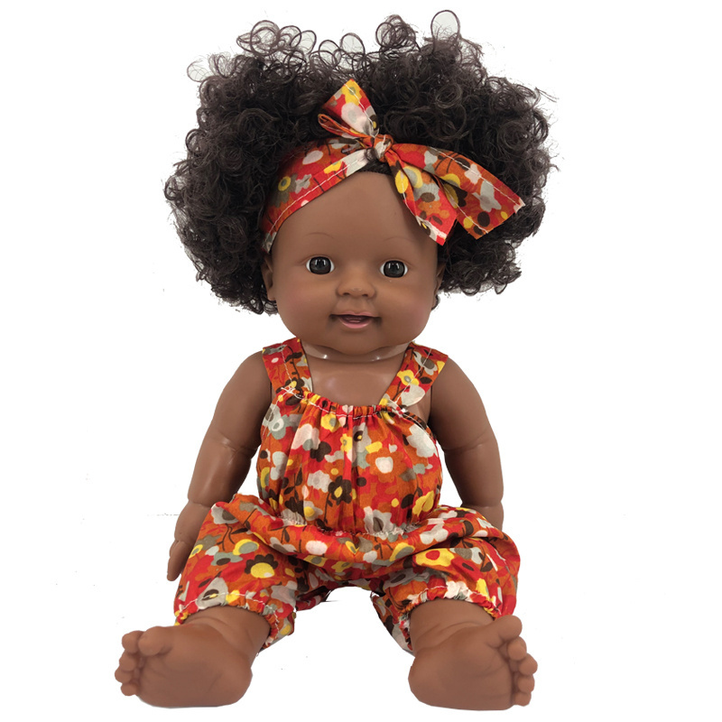 30cm IC Black African American Dolls Baby Reborn Doll With Afro Black Skin  For Kids