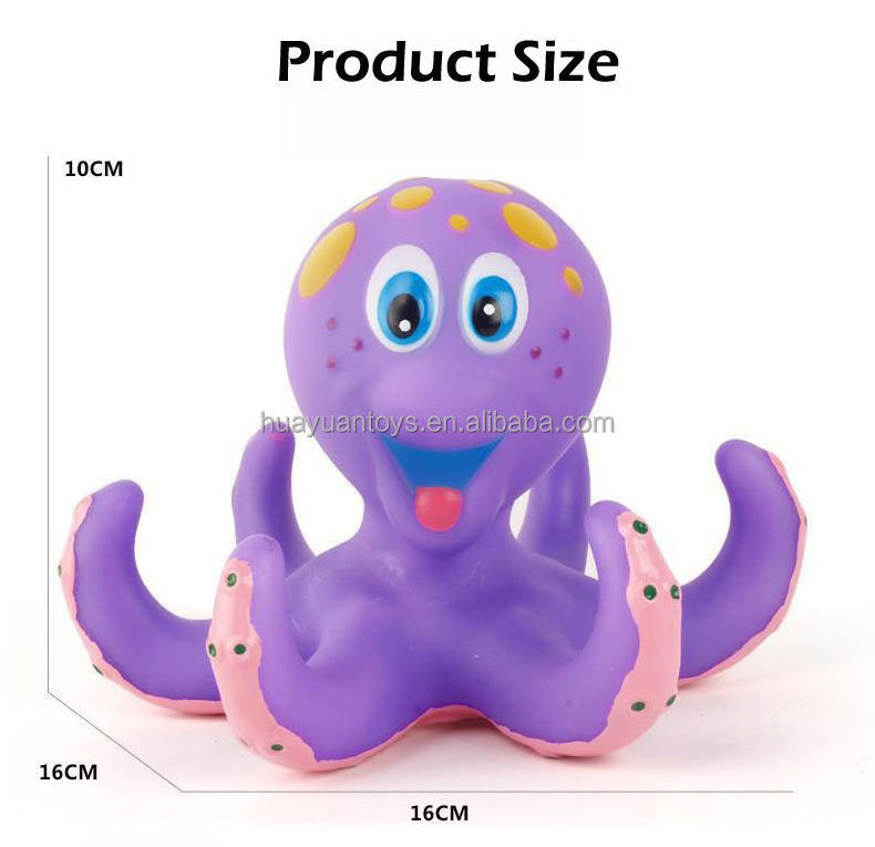 Baby Bath Toy Water Funny Octopus 5pcs Hoopla Rings Floating Purple Soft Rubber Bath Toys for Kids Toys