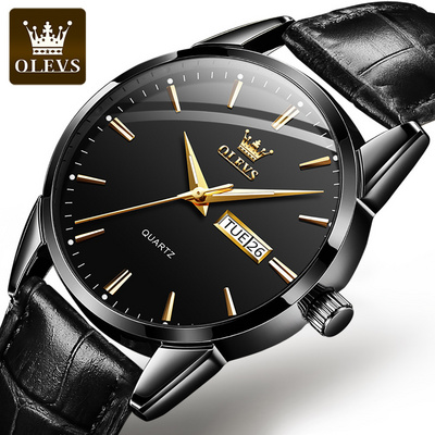 Olevs 6898 Brand Black Wristwatch Hot Selling Quartz Watch Multifunctional Waterproof Watch Wrist Watch For Men