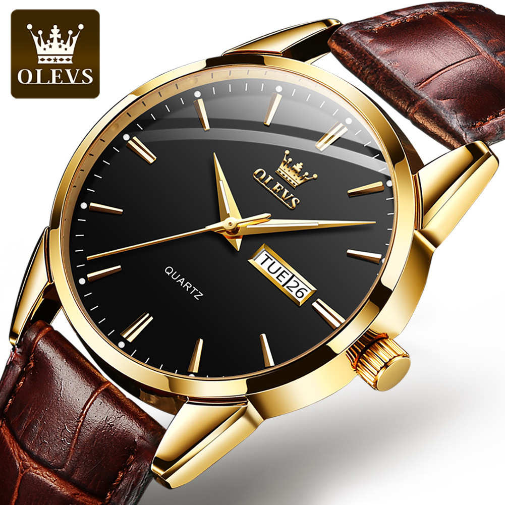 Olevs 6898 Brand Black Wristwatch Hot Selling Quartz Watch Multifunctional Waterproof Watch Wrist Watch For Men