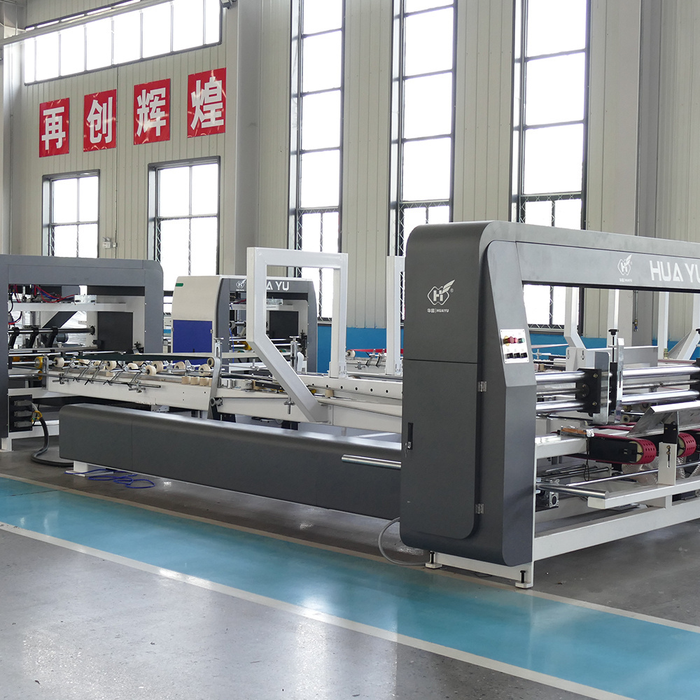 YF Automatic Glue Dispenser Machine Folder Gluer Machine Press Type Carton Box Folding Gluing Machine