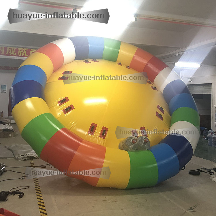 Funny Water Toys Flying Inflatable Disco Boat Spinning UFO Towable Tube Inflatable Water Disco Boat