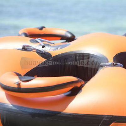 NEW Water Park Game Inflatable Donut Boat Inflatable Water Towable Tube Ski Boat Rolling Disco Boat