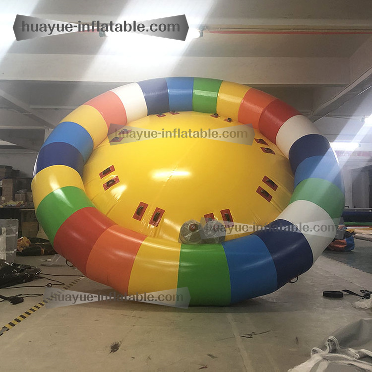 Funny Water Toys Flying Inflatable Disco Boat Spinning UFO Towable Tube Inflatable Water Disco Boat