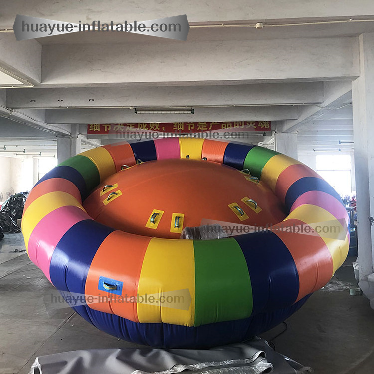 Funny Water Toys Flying Inflatable Disco Boat Spinning UFO Towable Tube Inflatable Water Disco Boat