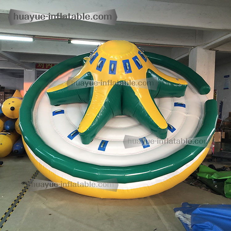 Funny Water Toys Flying Inflatable Disco Boat Spinning UFO Towable Tube Inflatable Water Disco Boat