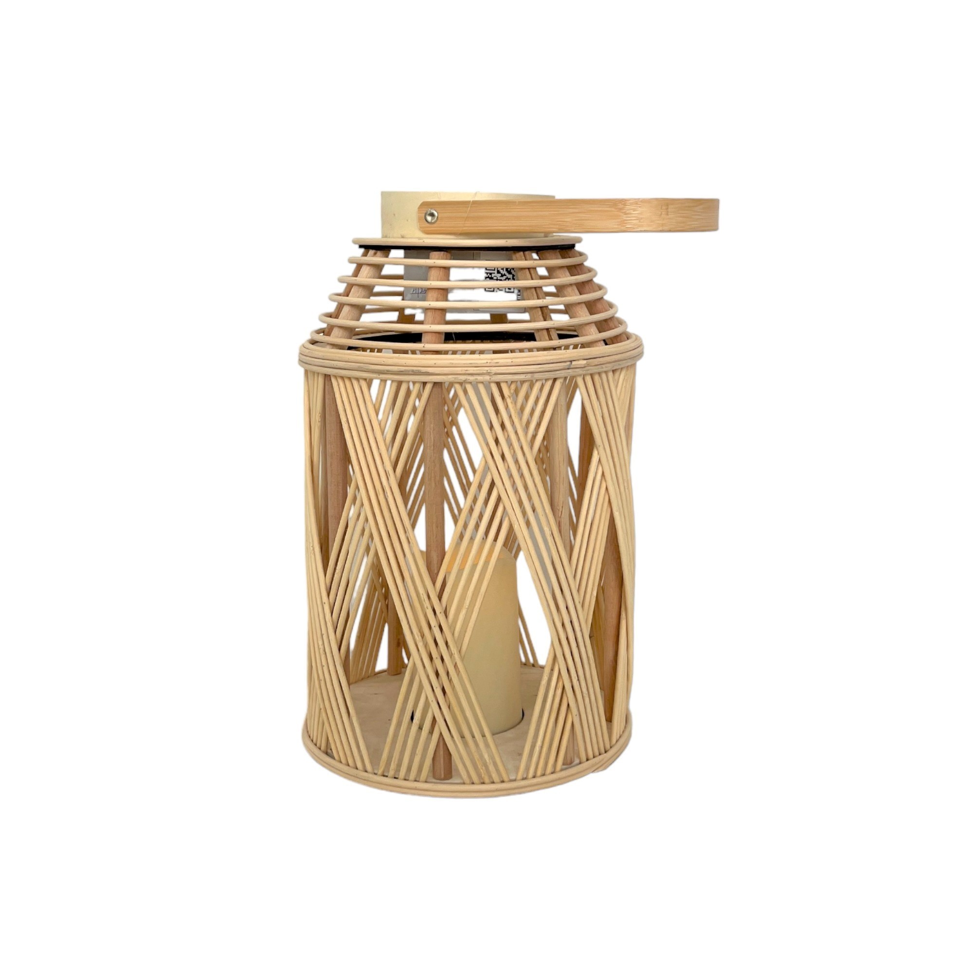 Wholesale  Home Decor Craft Natural Handmade  Storm Wicker Lantern Bamboo  Lantern Holder With LED Candle