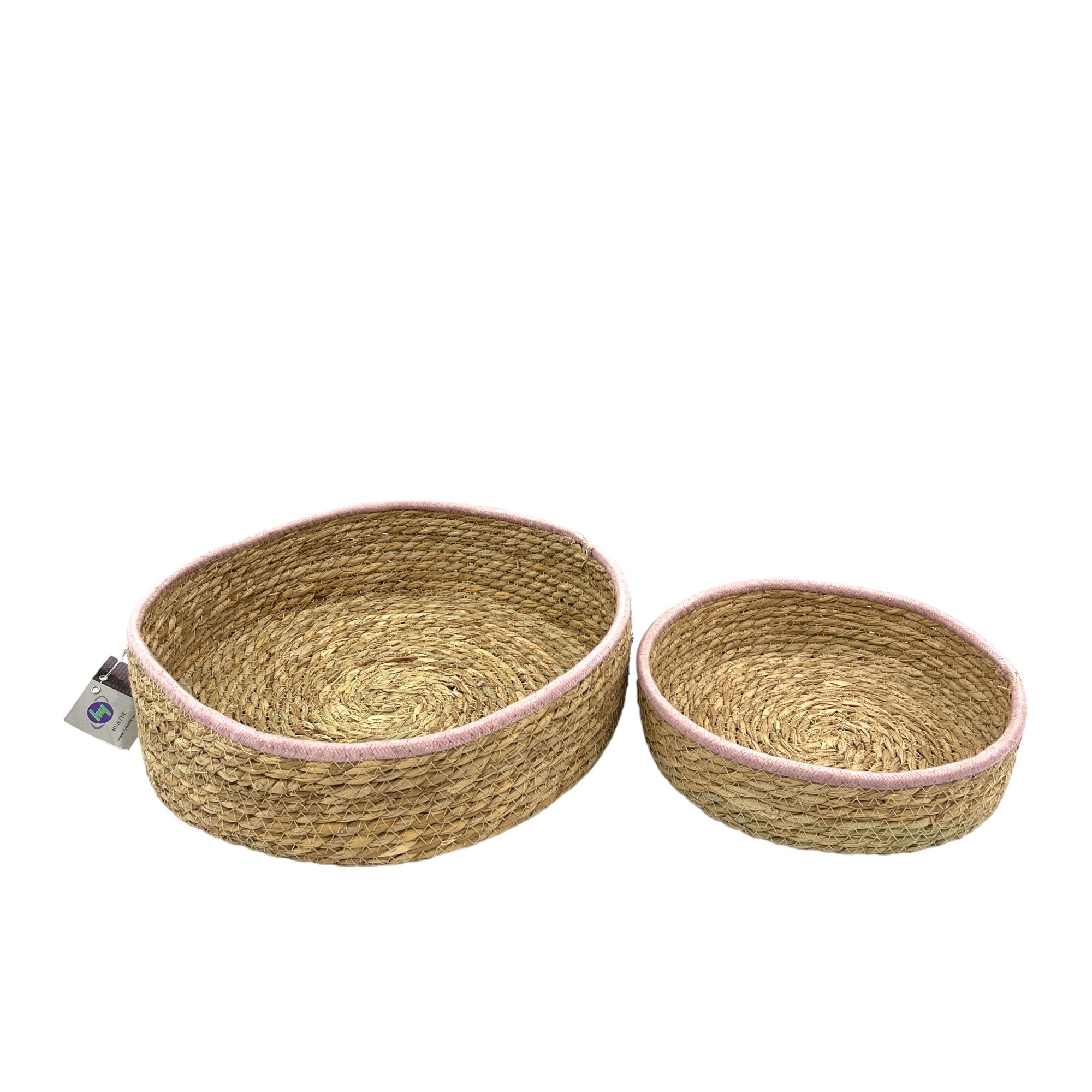 Home Decor Craft Wicker Household Seagrass Straw Woven Basket For Home Toys Snacks Storage Organizing