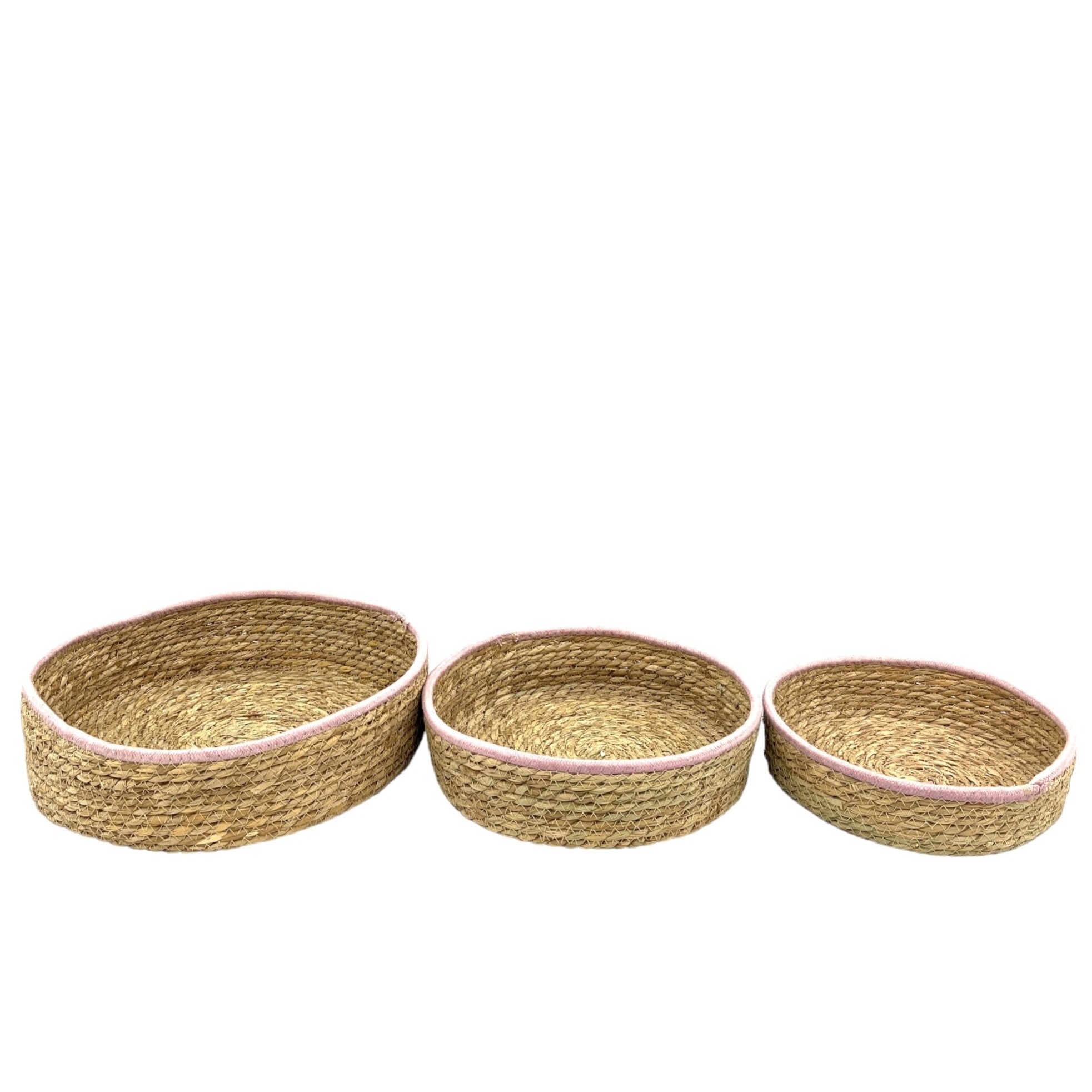 Home Decor Craft Wicker Household Seagrass Straw Woven Basket For Home Toys Snacks Storage Organizing