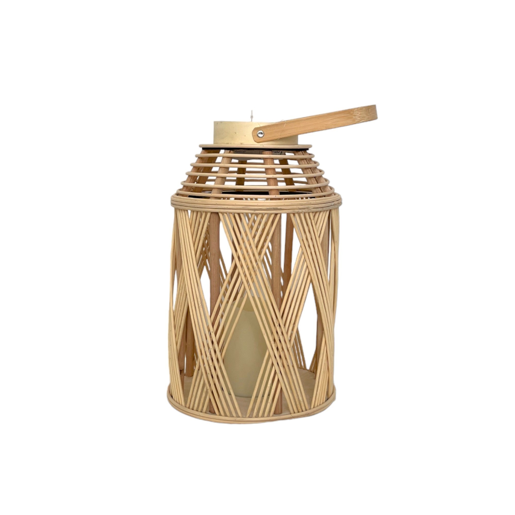 Wholesale  Home Decor Craft Natural Handmade  Storm Wicker Lantern Bamboo  Lantern Holder With LED Candle