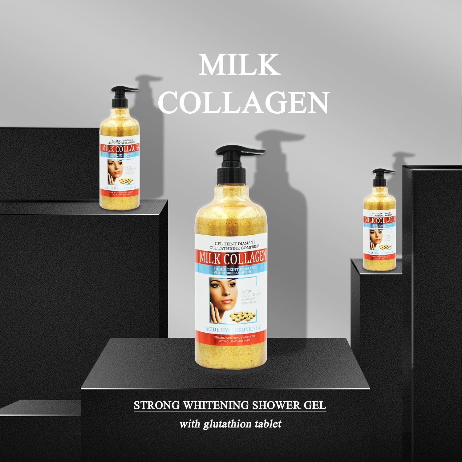 goat milk whitening shower gel liquid soap skin whitening shower gel vegan fruit collagen shower gel