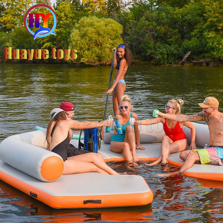 Leisure Inflatable Swim Island Inflatable Floating Raft Water Jet Ski Floats Platform Dock