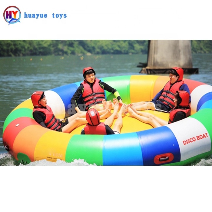 Inflatable aqua gyro Crazy Spinning Water Twister Disco banana boat Tube Commercial Grade Inflatable Disco Boat For Sale