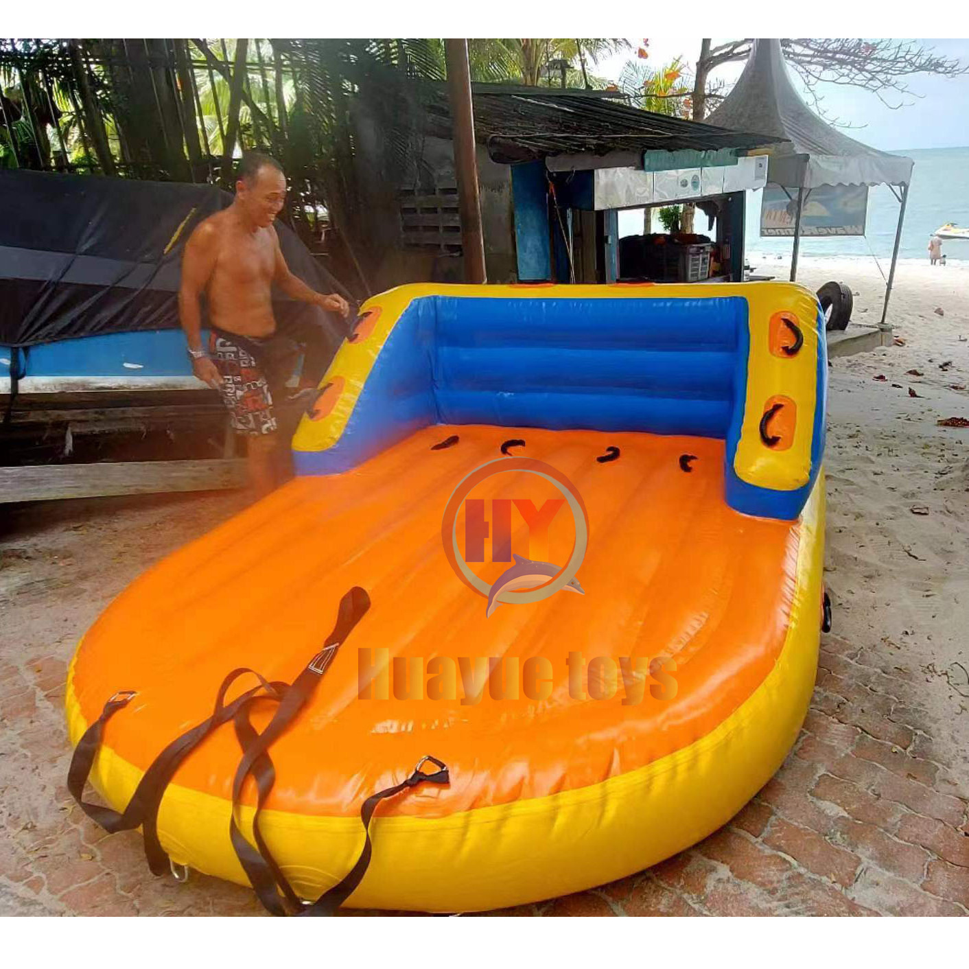 water sea sport games 4 seats water towable tube inflatable water floating crazy towable UFO and sofa banana boat