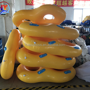 Custom sturdy double seat aqua park pool floating tube 2 person inflatable rafts for lake inflatable swimming rings for sports