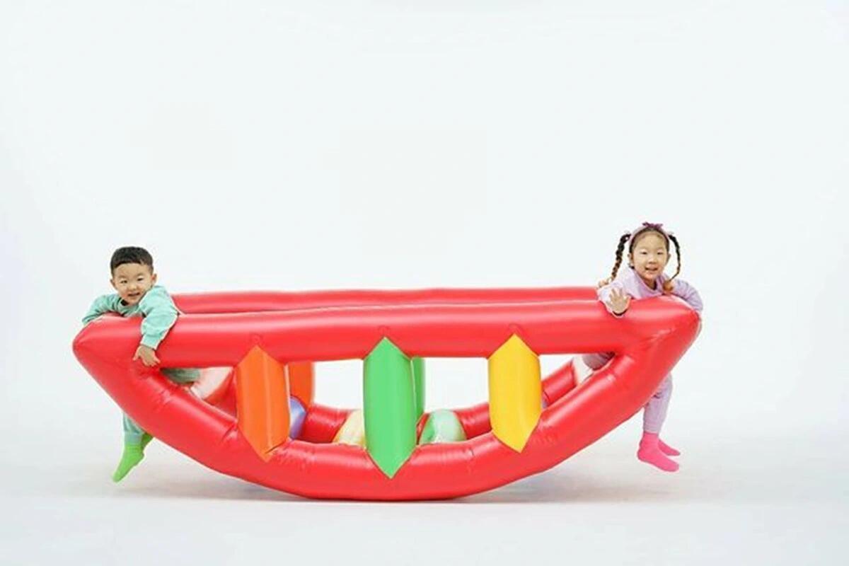 Buy Airtight inflatable shark viking seesaw games,inflatable aquatic totters sport games, inflatable waddle roly poly