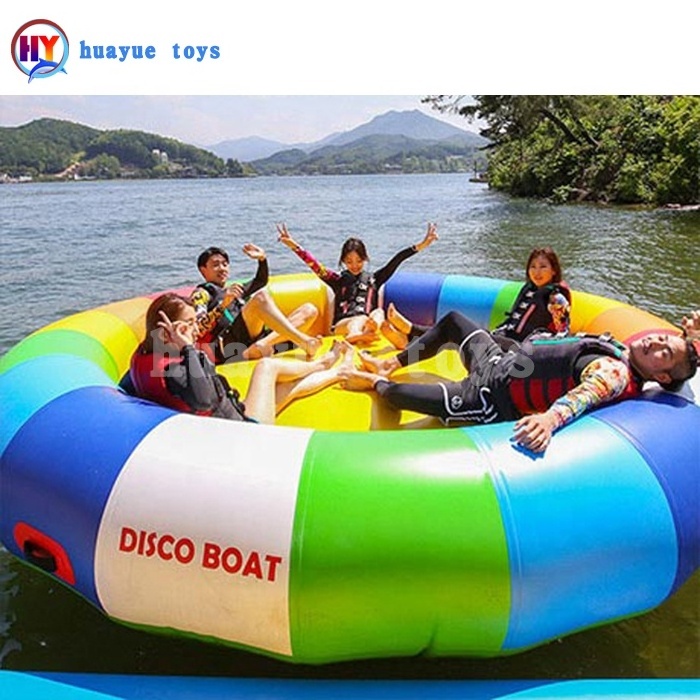 Inflatable aqua gyro Crazy Spinning Water Twister Disco banana boat Tube Commercial Grade Inflatable Disco Boat For Sale