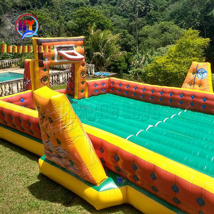 Outdoor Team Building Inflatable Sports Football Pitch Arena Court Inflatable Water Soap Basketball Filed