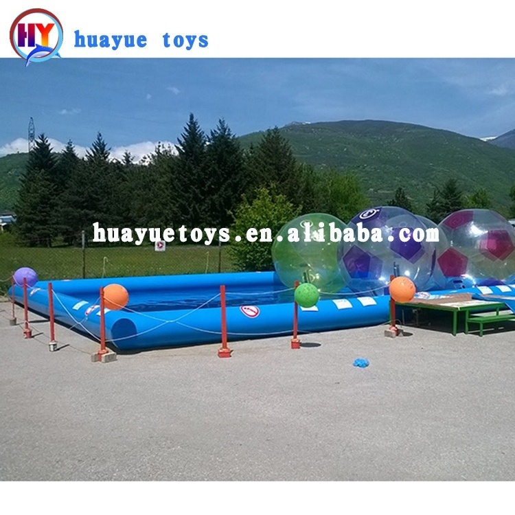 Cheap logo printed free  Double layer Rectangle Inflatable Swimming pool for commercial rental business for kids for fun