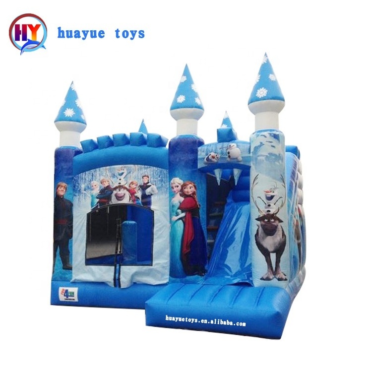 2022 cartoon bounce house with slide inflatable castle combo slide for kids and adult