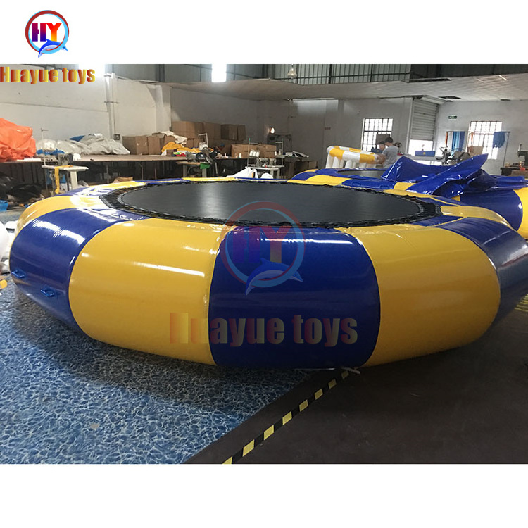 inflatable water trampoline 0.9mm PVC tarpaulin sealed water park inflatable jumping trampoline water toys round bouncy bed