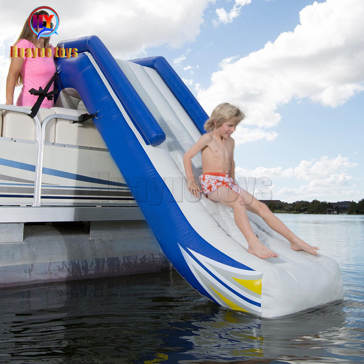 Entertainment Yacht Water Floating Slide PVC Inflatable Pontoon Boat Slide