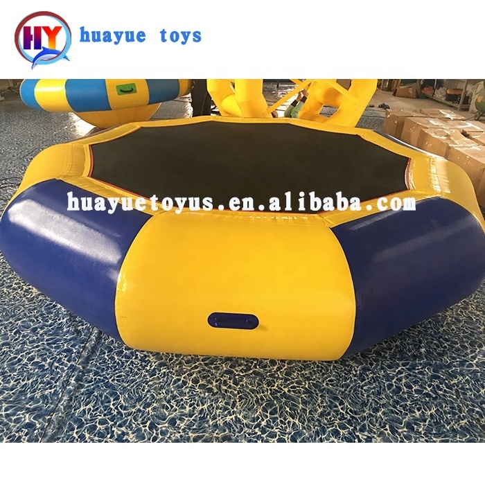 2020 Summer popular outdoor durable inflatable water floating trampoline,inflatable floating water jumping bed for water games