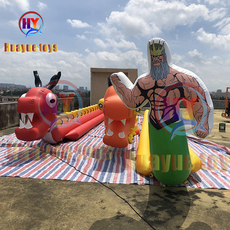 Inflatable 4-6 people Donut Boat Ride Water sports game Toys Inflatable Flying Towable Water Crazy UFO banana boat For Sea