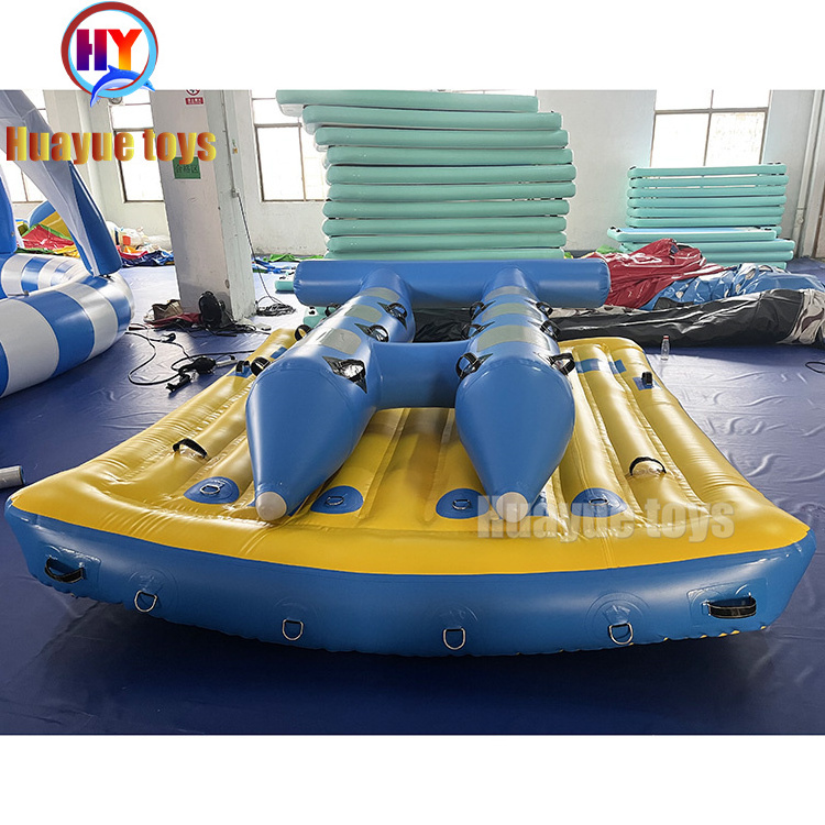 OBL 2024 new design inflatable floater water float rider lake big banana pool float tropical tahiti floating island