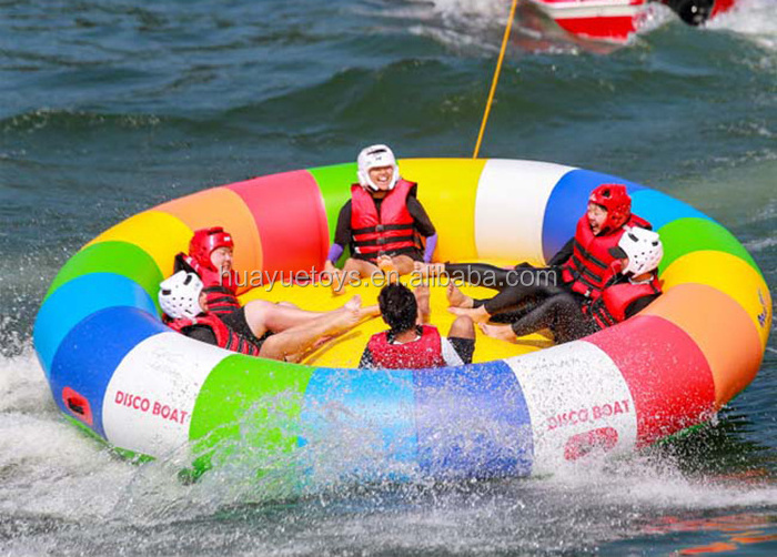 Inflatable aqua gyro Crazy Spinning Water Twister Disco banana boat Tube Commercial Grade Inflatable Disco Boat For Sale