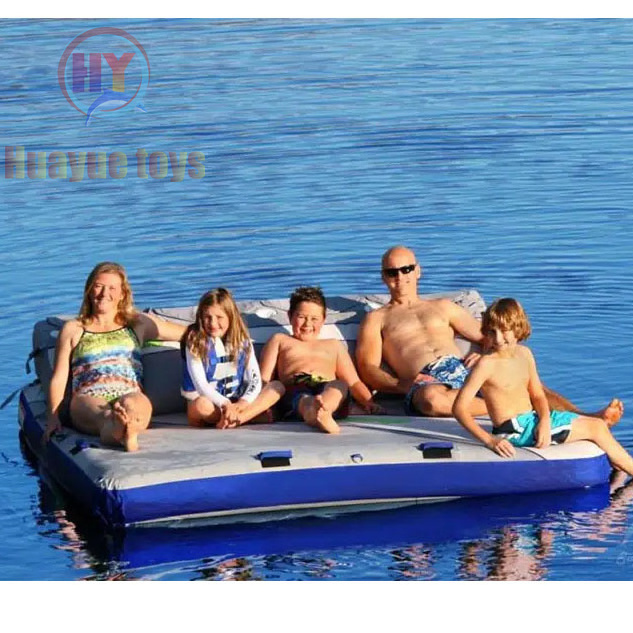 Inflatable Floating Island Inflatable Raft Tropical Tahiti Floating Island Water Float Inflatable Fun Island Raft