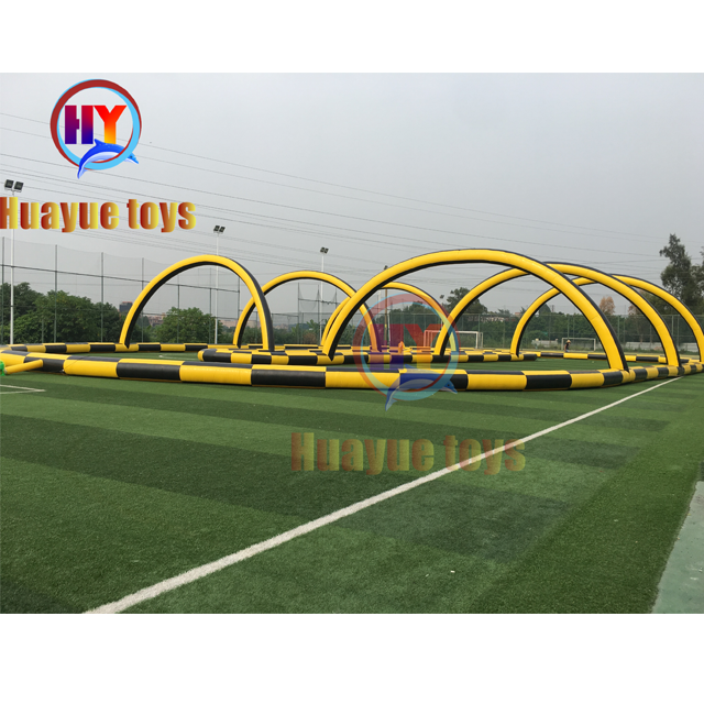 Factory price inflatable bumper car track inflatable go kart race track inflatable zorb ball race track for sale