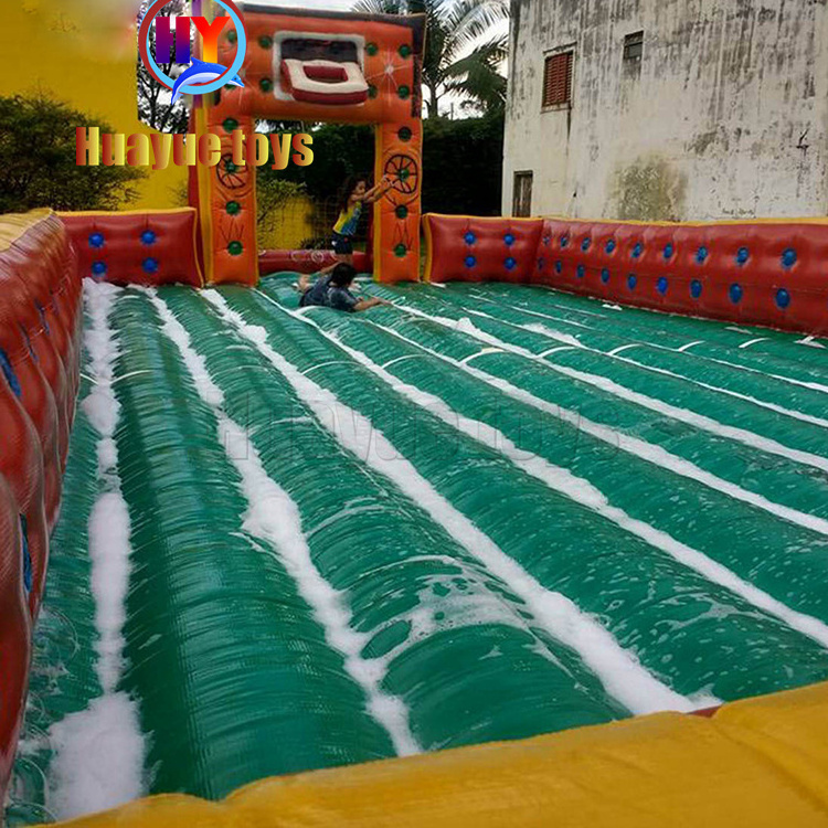 Outdoor Team Building Inflatable Sports Football Pitch Arena Court Inflatable Water Soap Basketball Filed