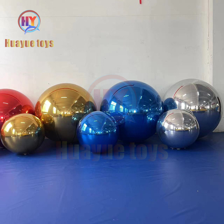 2023 Hanging inflatable mirror ball mirror balloon giant mirror sphere for decoration sealed gold/silver ball