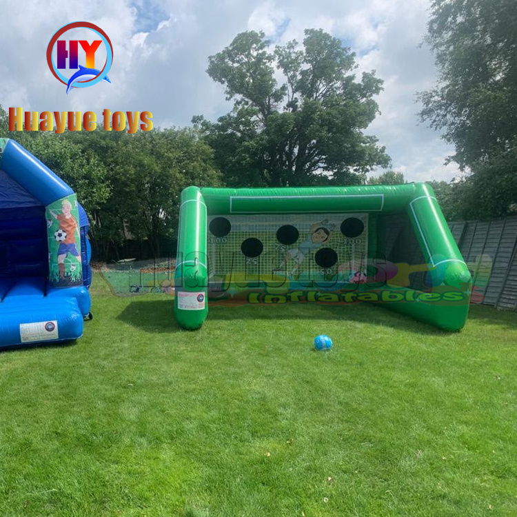 Customize size juex gonflables kids entertainment sports game soapy football inflatable soccer shoot out