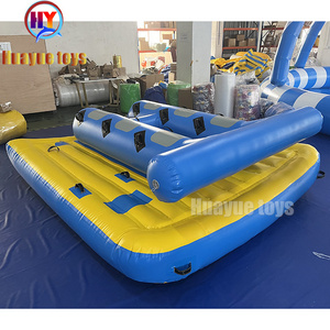 OBL 2024 new design inflatable floater water float rider lake big banana pool float tropical tahiti floating island