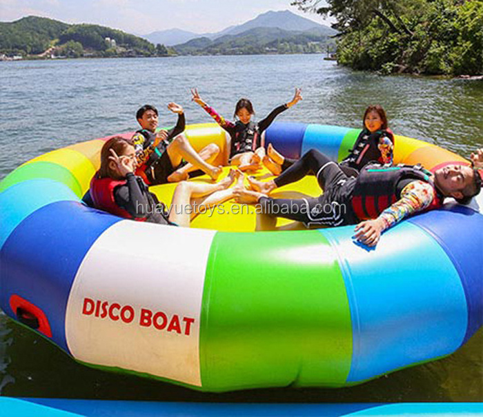 Inflatable aqua gyro Crazy Spinning Water Twister Disco banana boat Tube Commercial Grade Inflatable Disco Boat For Sale