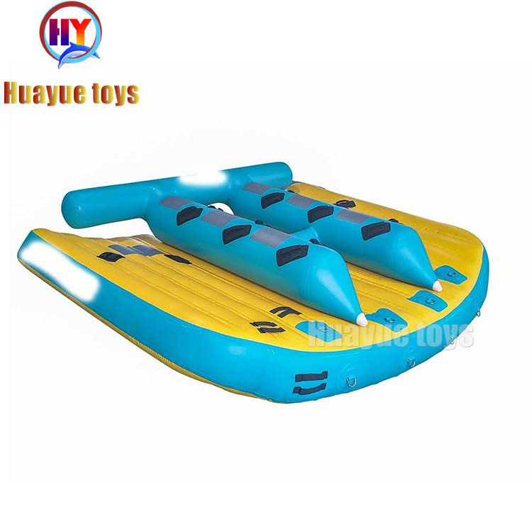 OBL 2024 new design inflatable floater water float rider lake big banana pool float tropical tahiti floating island