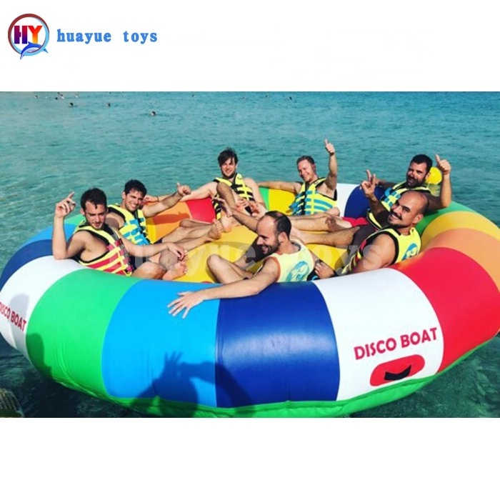 Inflatable aqua gyro Crazy Spinning Water Twister Disco banana boat Tube Commercial Grade Inflatable Disco Boat For Sale