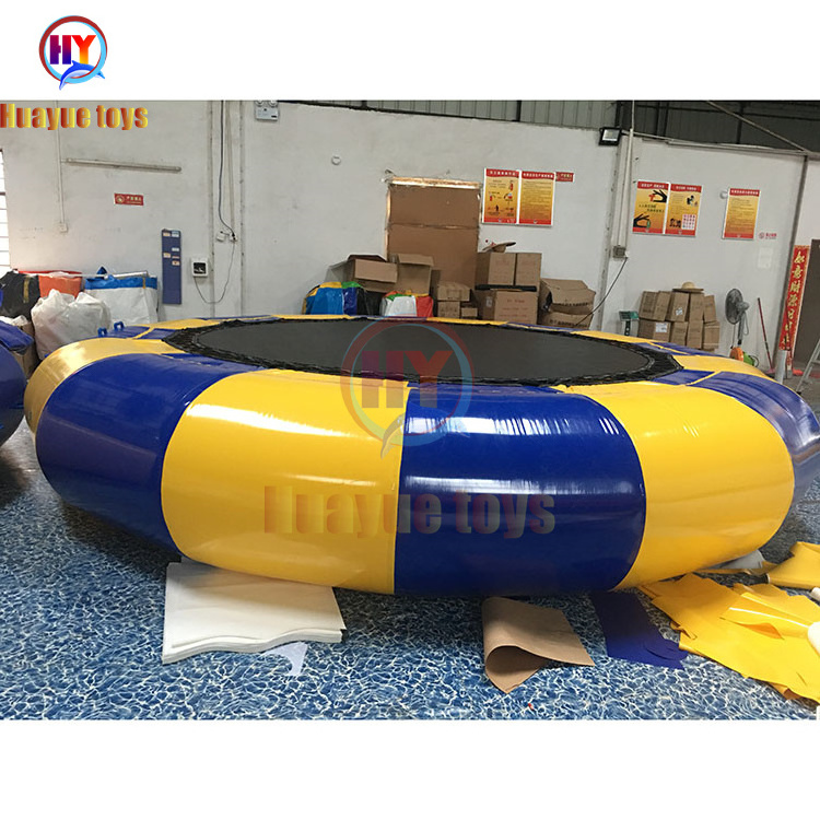 inflatable water trampoline 0.9mm PVC tarpaulin sealed water park inflatable jumping trampoline water toys round bouncy bed