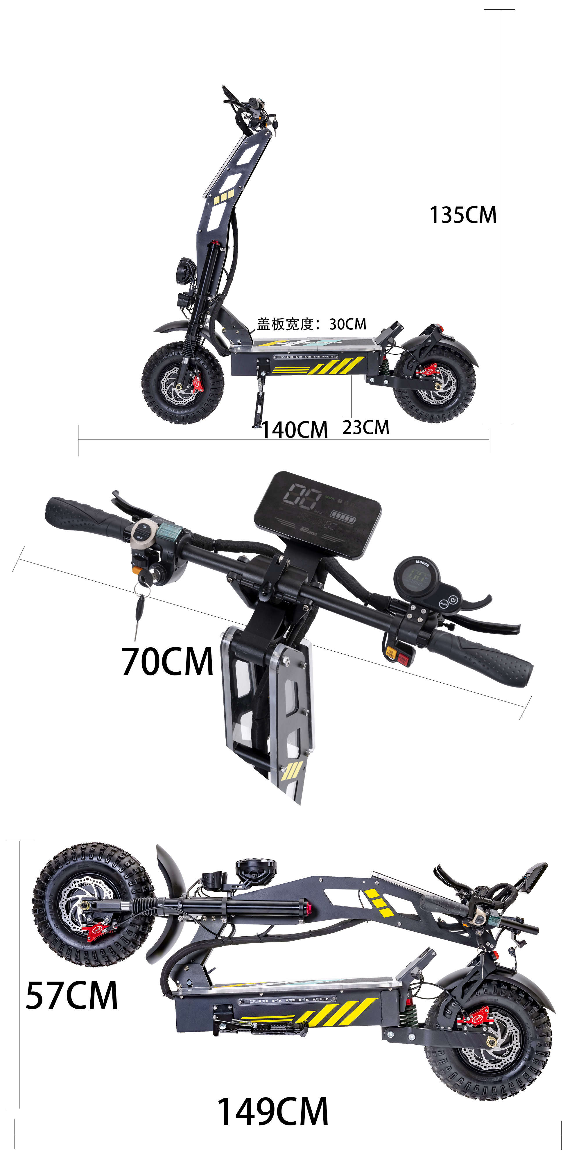 Electric Scooter 14Inch 60V 8000W Dual Motors 40AH Folding Off Road Escooter For Adult