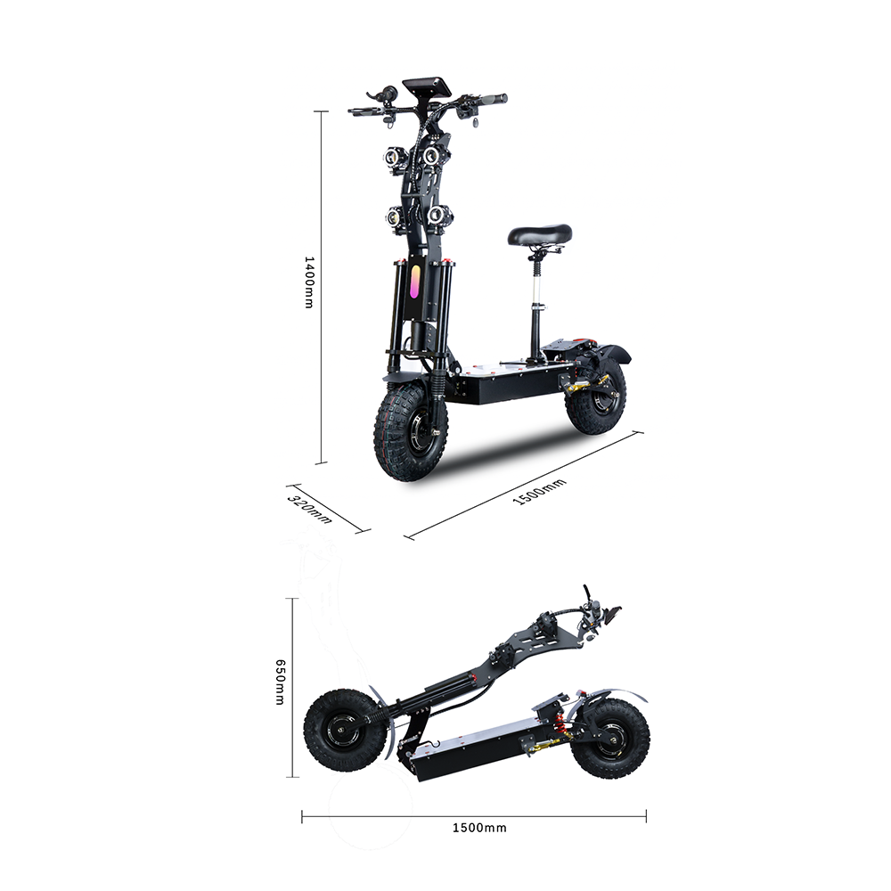 72v 8000W 13inch heavy long run large dual motor electric off road electric scooter adult dualtron scooter