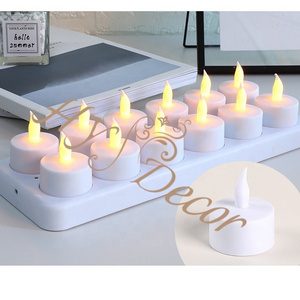 HY Flickering Candles Flameless Electronic Remote Control Rechargeable Led Tea Light Candle