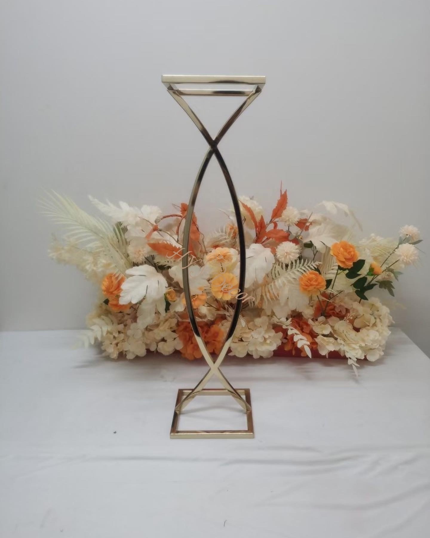 HY Tall Frame Geometric Column Stable Flower Pedestal Stand Wedding Centerpieces For Flower