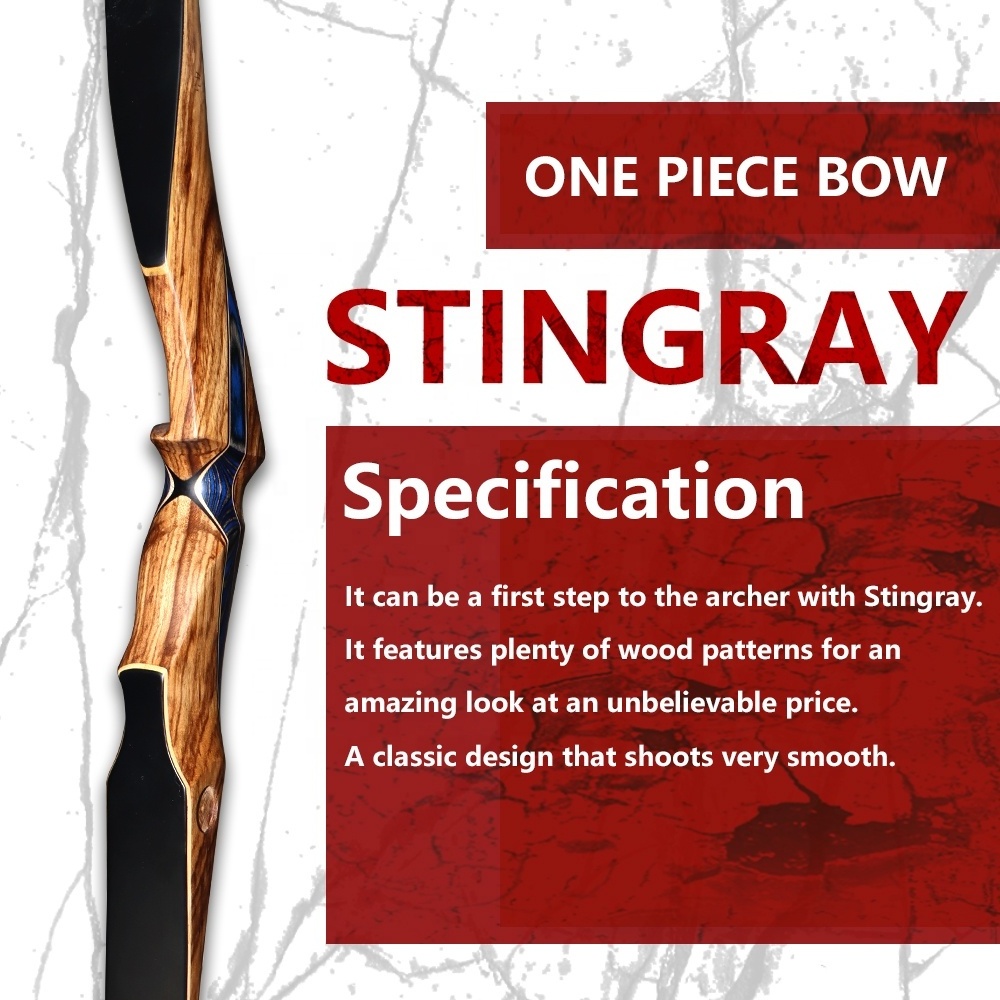 Hot Selling Old Mountain Stingray 60 Inch Traditional Bow Laminated Bow And Arrow Wood Recurve Bow