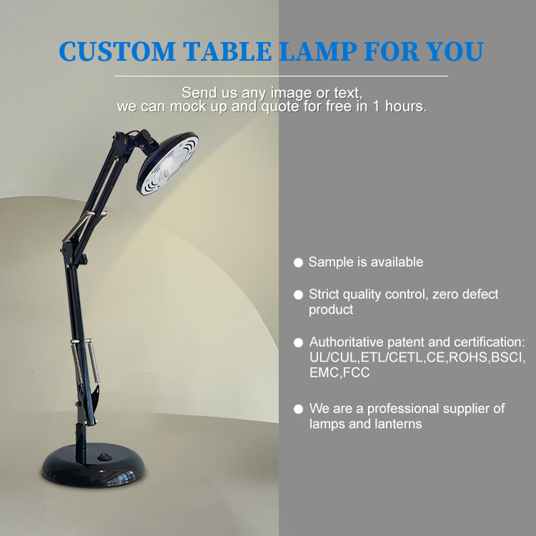 Popular Simple Night Old Fashioned Swing Arm Flexible Computer Steel Long Swing Arm Table Light