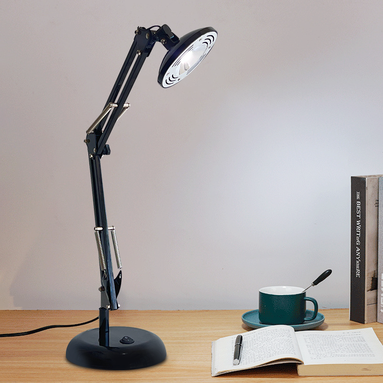 Popular Simple Night Old Fashioned Swing Arm Flexible Computer Steel Long Swing Arm Table Light