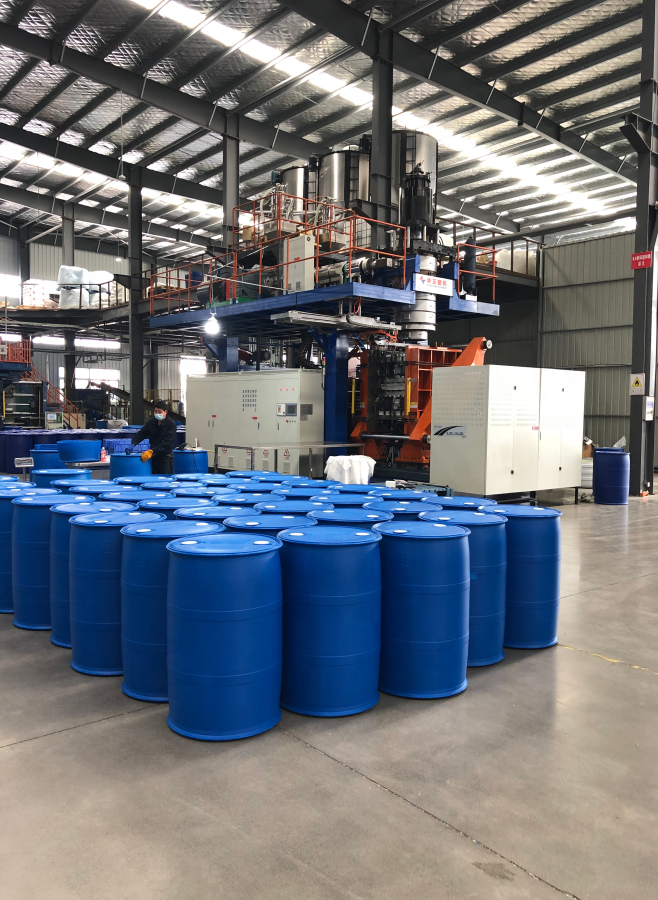 Chemical Double Layer L Ring Drum Blow Molding Machine Plastic Litre Hdpe 200l 220 Liter 55 Gallon Making Machinery Blue 250L