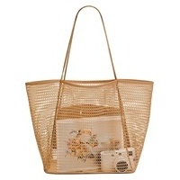 Beach bag, mesh, one shoulder carrying bag for men and women to carry out outdoor washing, swimming clothes storage bag